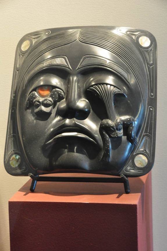 Máscara Haida no Northern BC Museum, em Prince Rupert, na British Columbia, oeste do Canadá